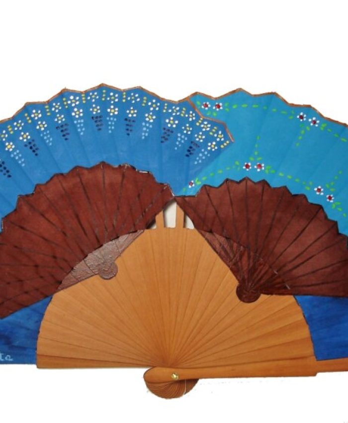 Dúo de abanicos en azul