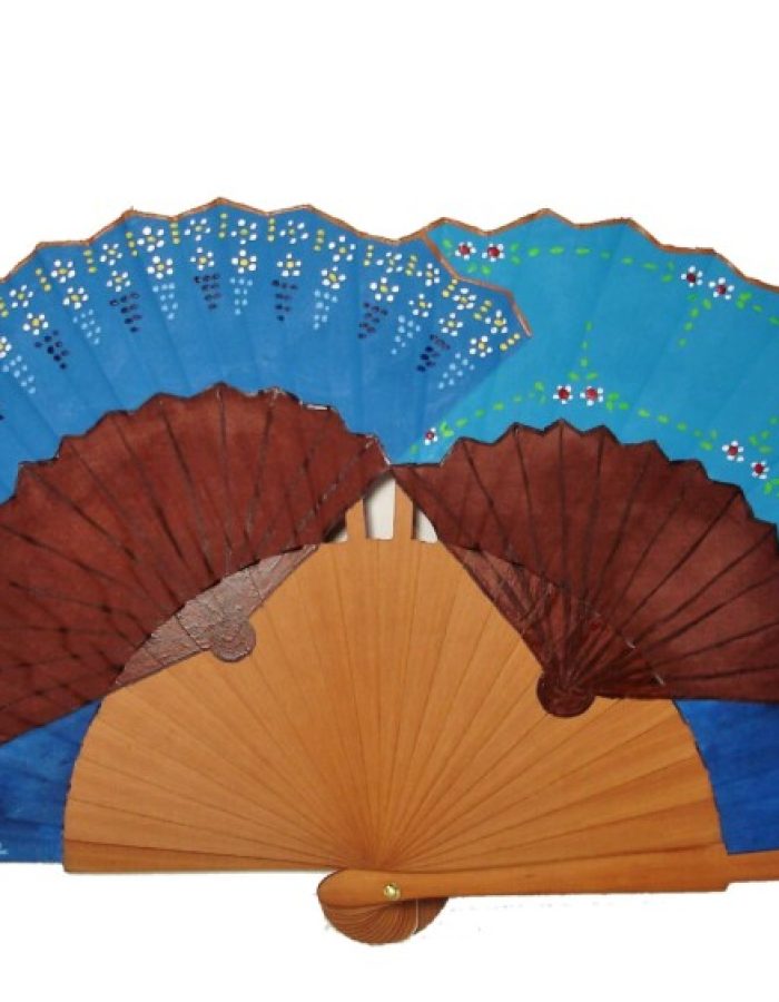 Dúo de abanicos en azul